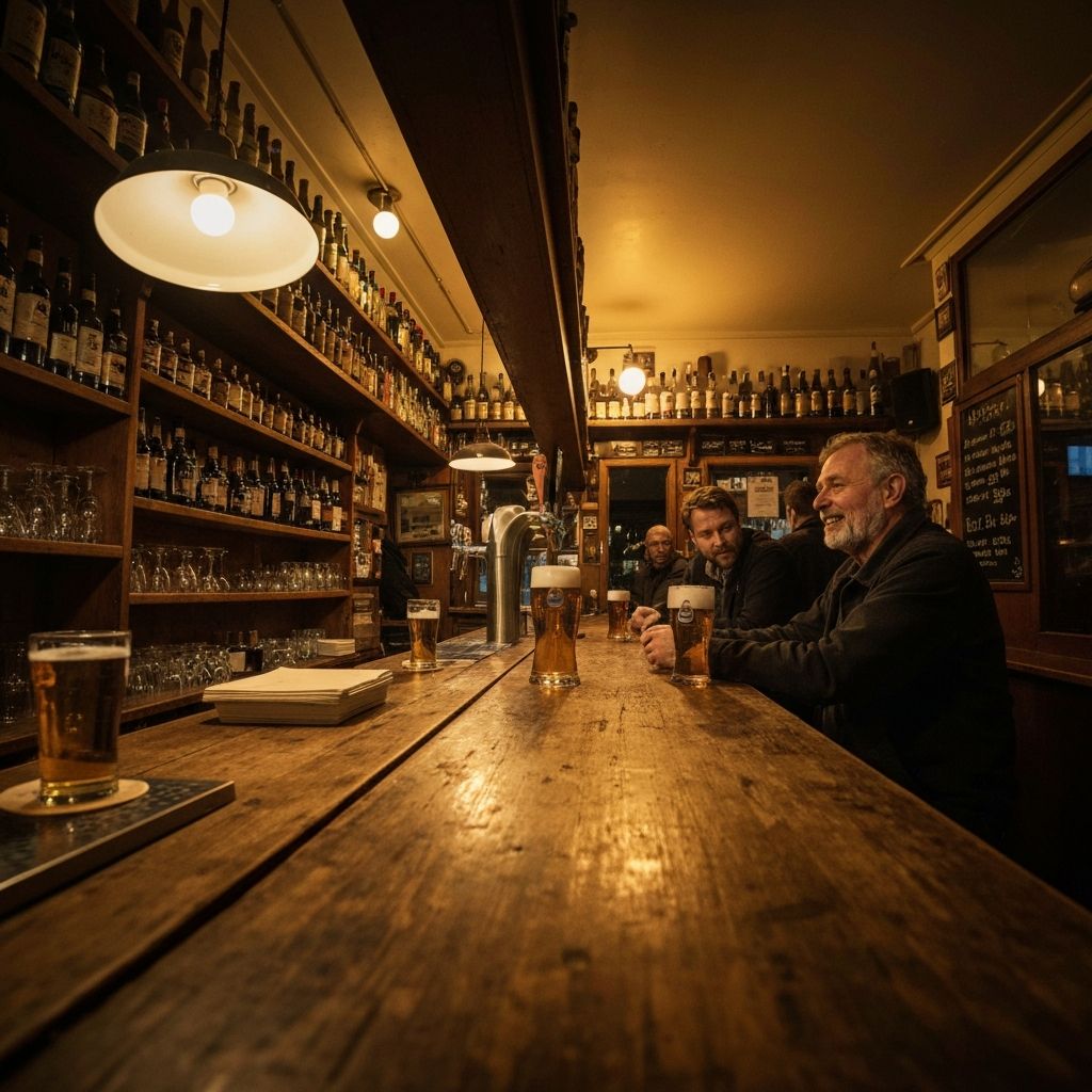 Enge Berliner Kneipe mit Tresen und Stammgaesten