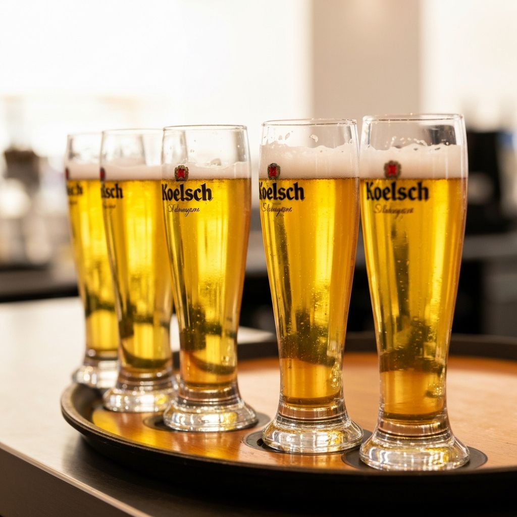 Koelsch in einem Stangenglas auf einer Biertheke