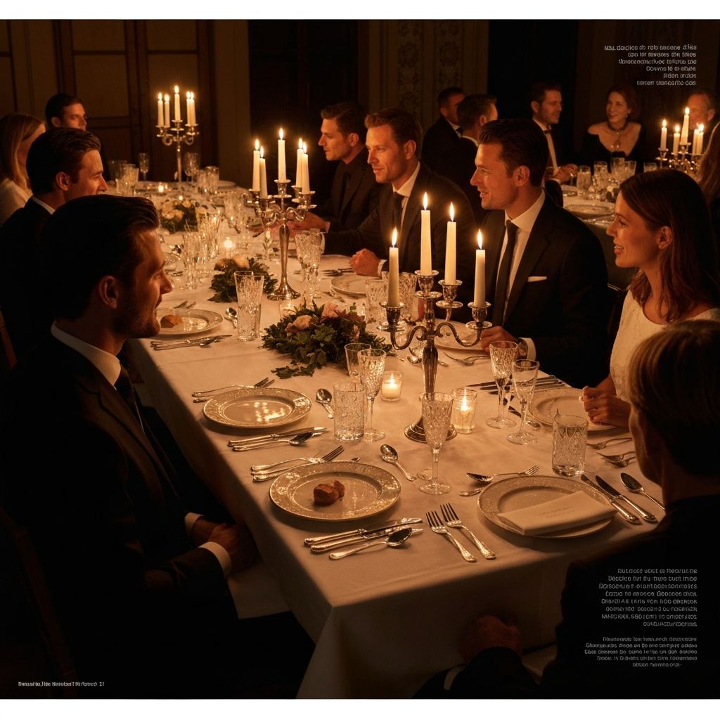 Deutsche Abendtafel mit Gaesten