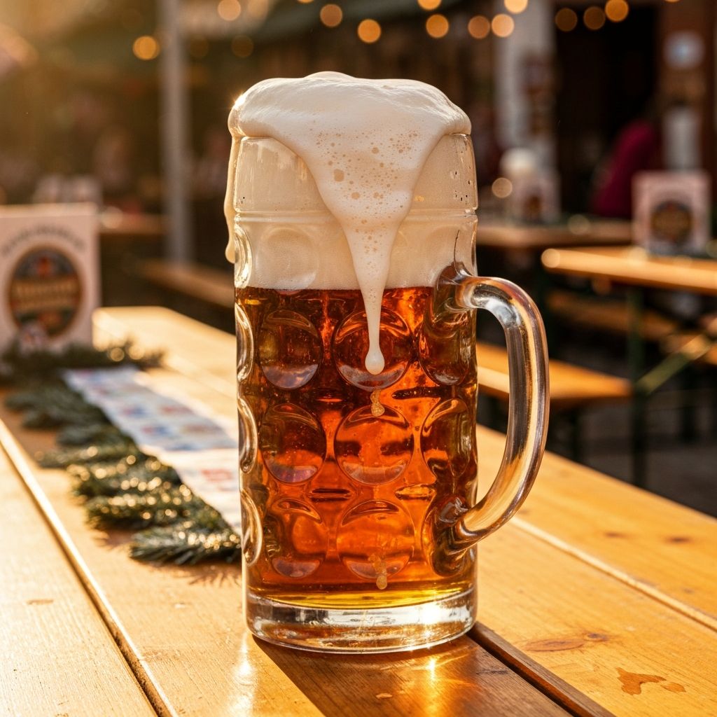 Goldenes Maerzenbier in einem bayerischen Masskrug