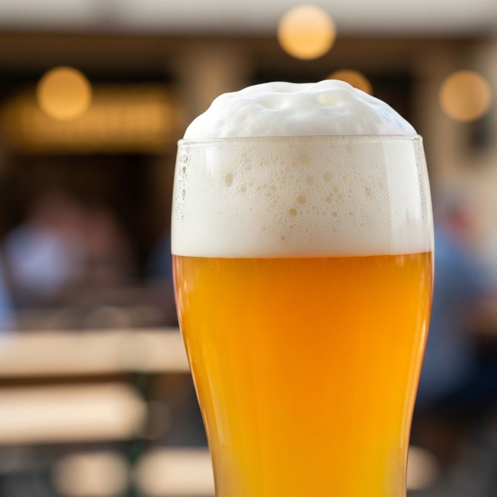 Helles Weizenbier in einem klassischen bayerischen Weizenglas